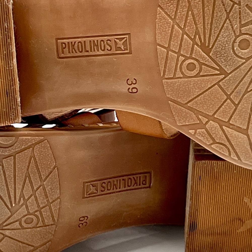 PIKOLINOS Blanes Womens 8-8.5/39 Cage Block Heeled Sandal w Zip Brandy $205 - Picture 13 of 13
